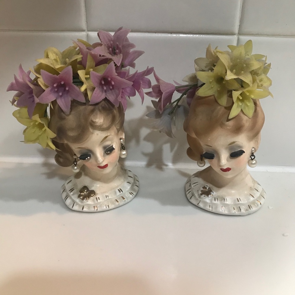 RARE vintage Napcoware figurine head vase